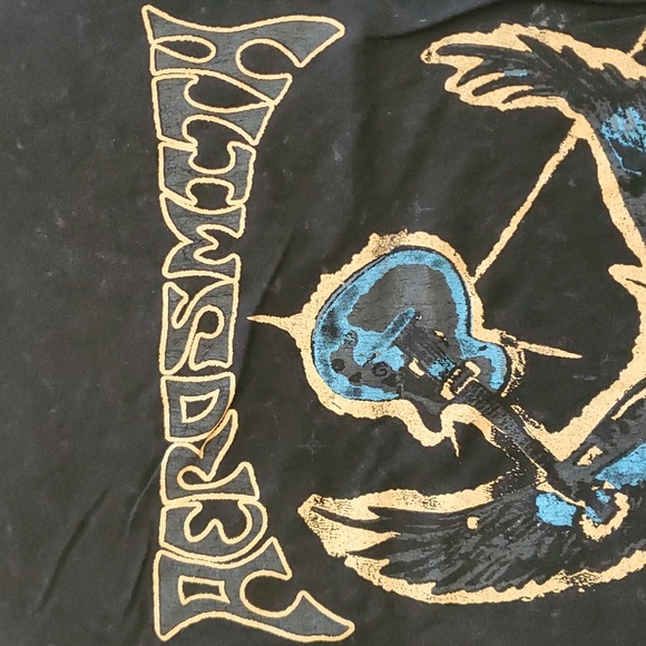 NWOT Nordstrom Aerosmith Black Vintage Band Tshirt Size Med - Picture 4 of 11